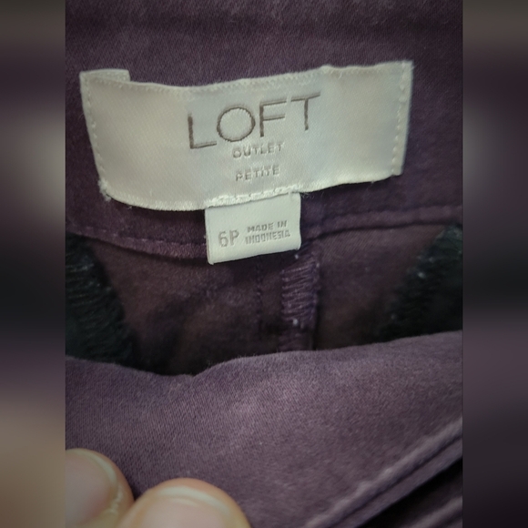 Loft Outlet Deep Purple Skinny Ankle Petite Pants 6P - Picture 4 of 5